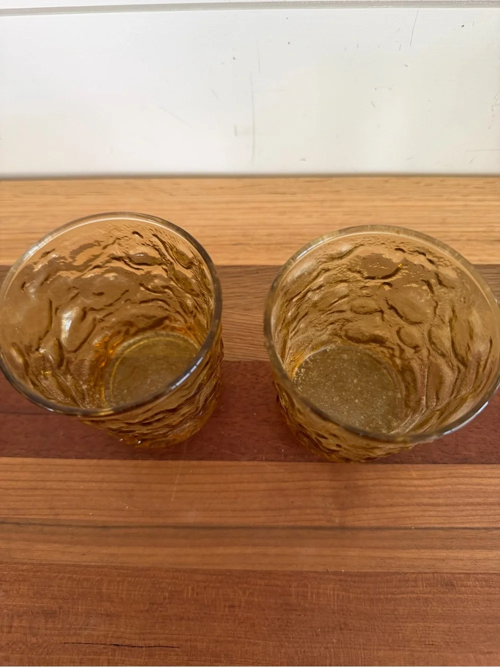Vintage Anchor Hocking Lido Milano Juice Glasses 2 Amber Marigold